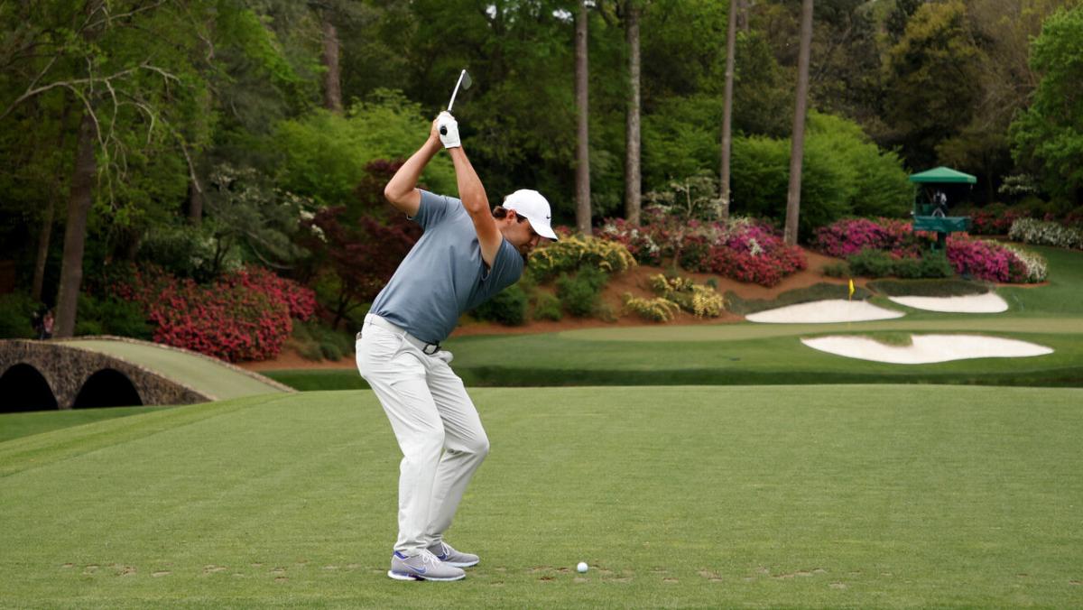 Golfer Scottie Scheffler in action at Augusta